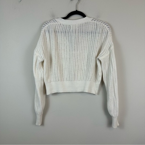 Urban Outfitters | White Button Front Cropped Length Cardigan Size Small - Picture 6 of 6